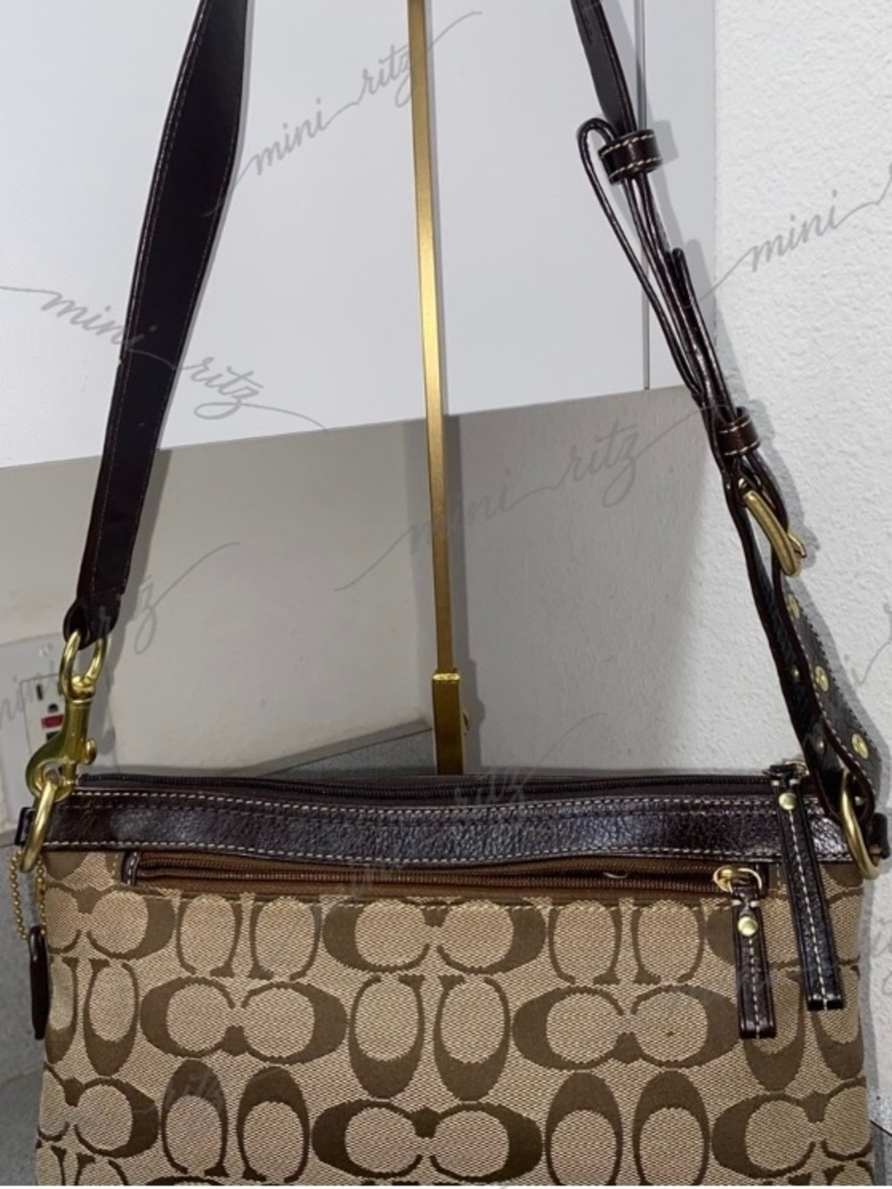 Coach Vintage Signature 2-Way Belt Khaki Bag GUC - Picture 3 of 16
